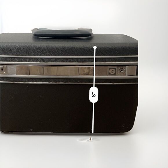 Vintage SAMSONITE Silhouette Vanity Beauty Train Case Dark GRAY 1960's - Picture 12 of 13